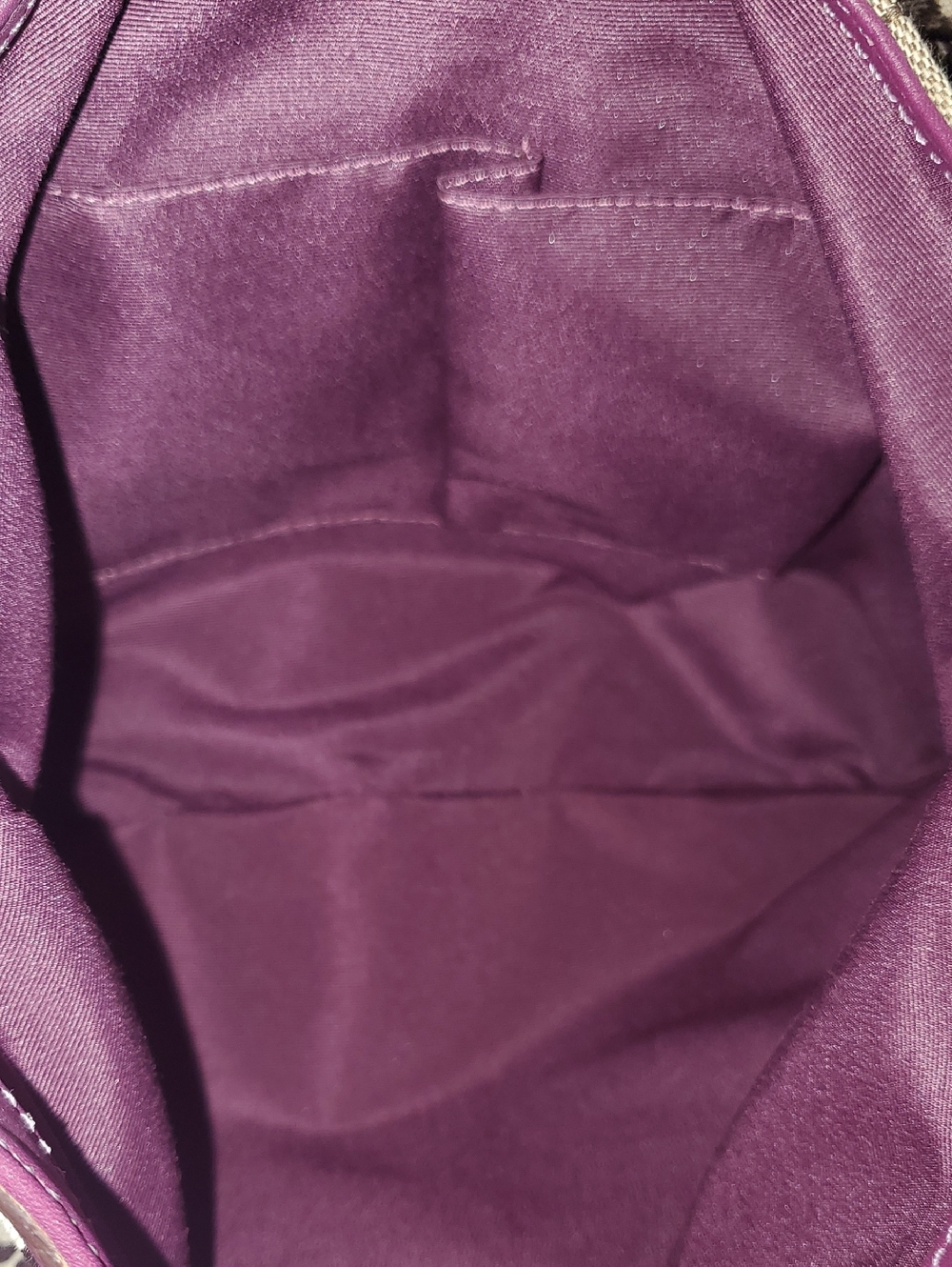 Coach Soho Lynn Signature Hobo Shoulder Bag/Purple Leather Trim💜🤎 - Picture 15 of 16